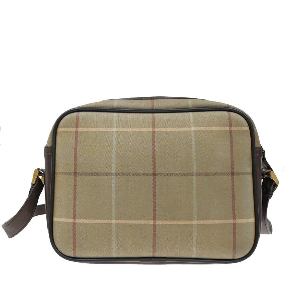 Burberrys Logo Shoulder Bag Check Canvas Leather Brown GHW - Picture 3 of 14